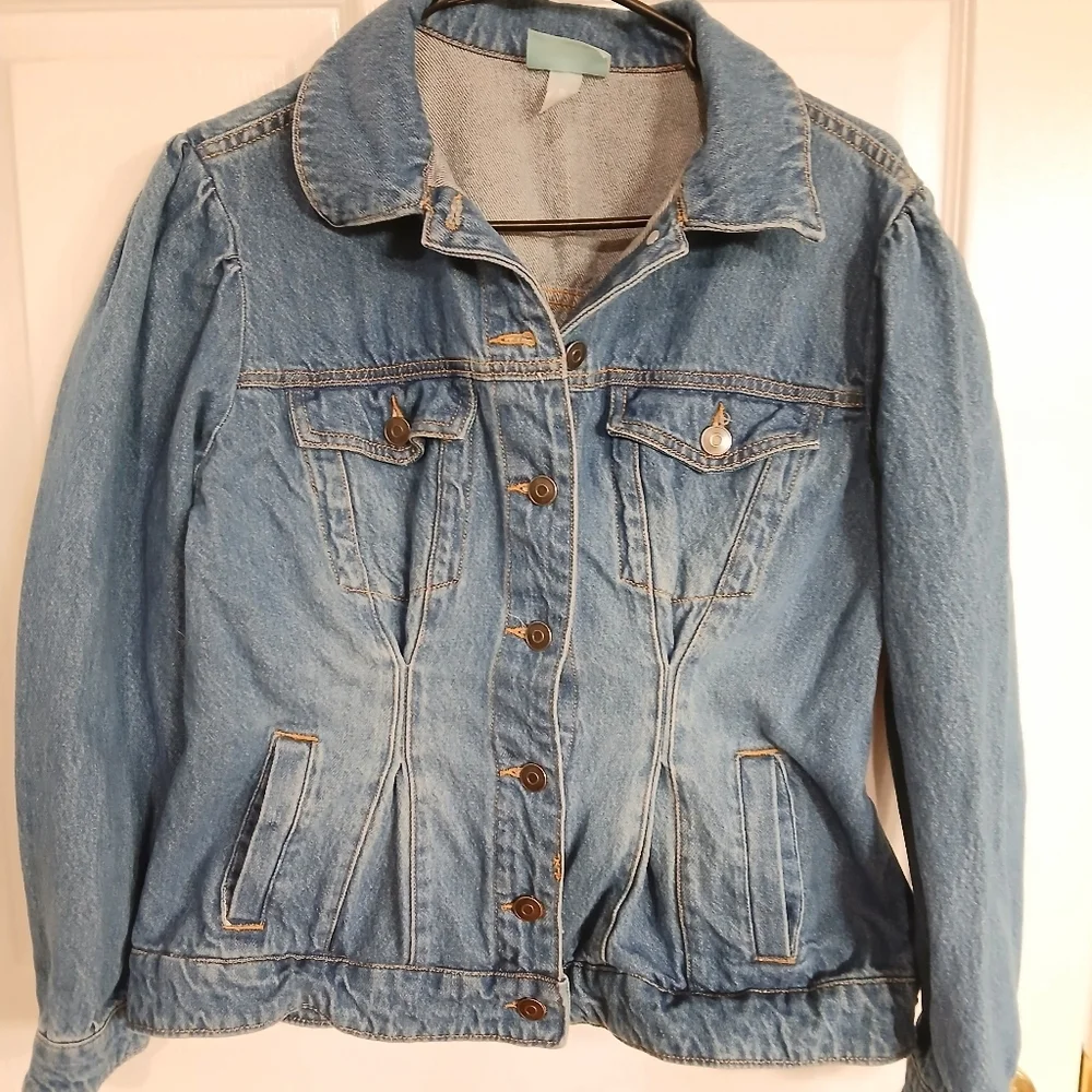 Future Collective Blue Jean Jacket denim jacket size S Cinched Western Festival - Picture 3 of 5